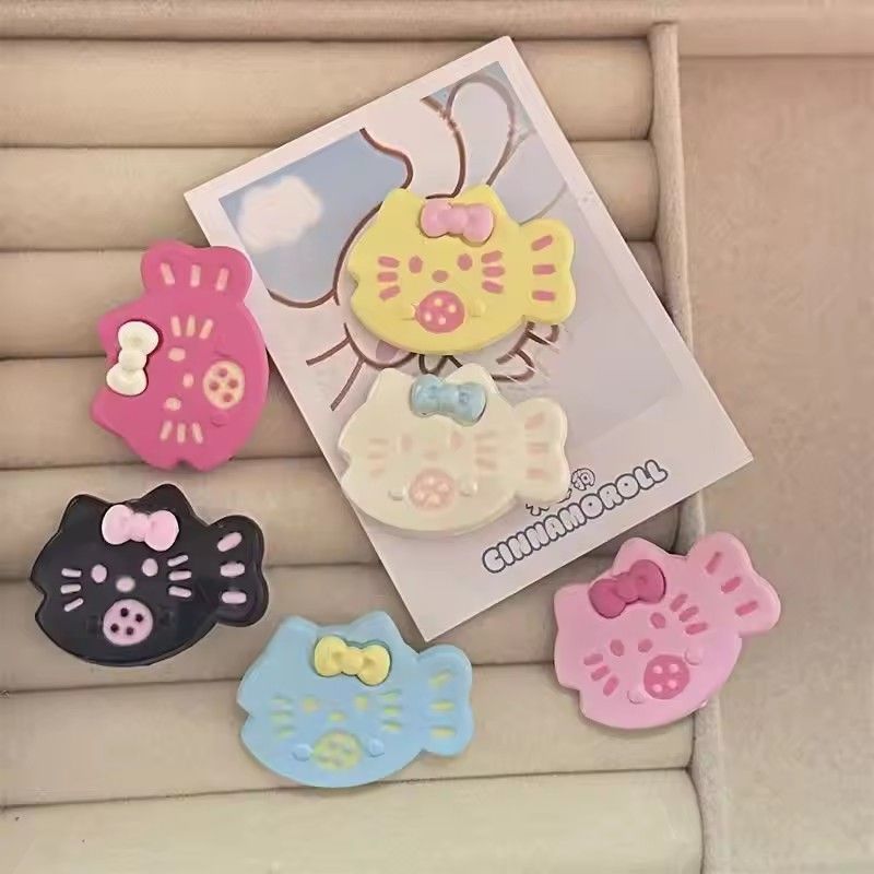 6PCS  Cute Cat Little Fish Hair Clip Girl Style Sweet Soft Dopamine Versatile Edge Clamps Hair Accessories for Women Girl