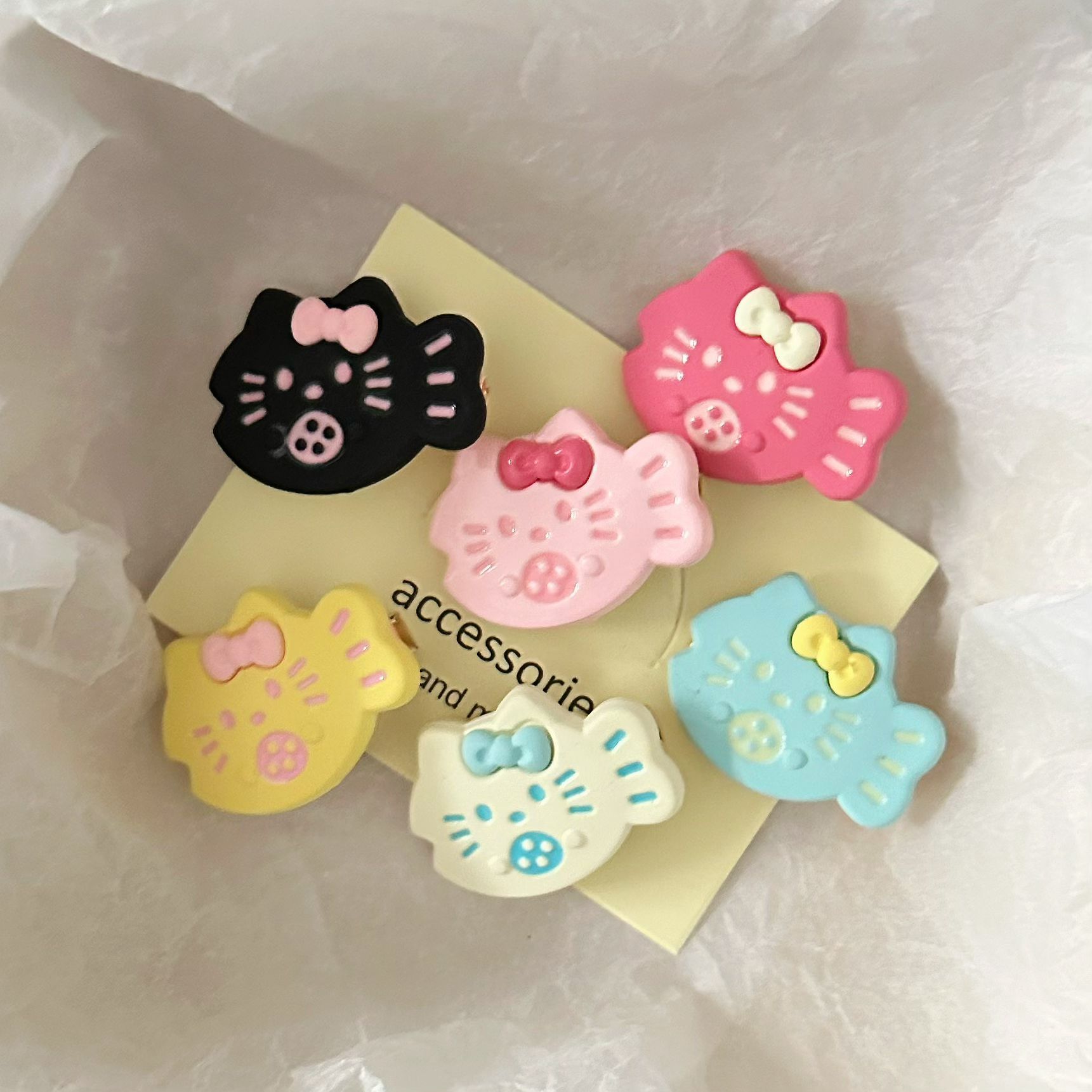6PCS  Cute Cat Little Fish Hair Clip Girl Style Sweet Soft Dopamine Versatile Edge Clamps Hair Accessories for Women Girl