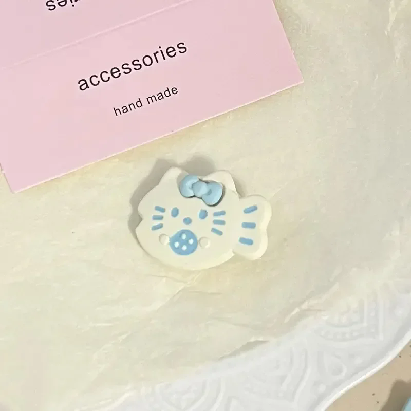 6PCS  Cute Cat Little Fish Hair Clip Girl Style Sweet Soft Dopamine Versatile Edge Clamps Hair Accessories for Women Girl