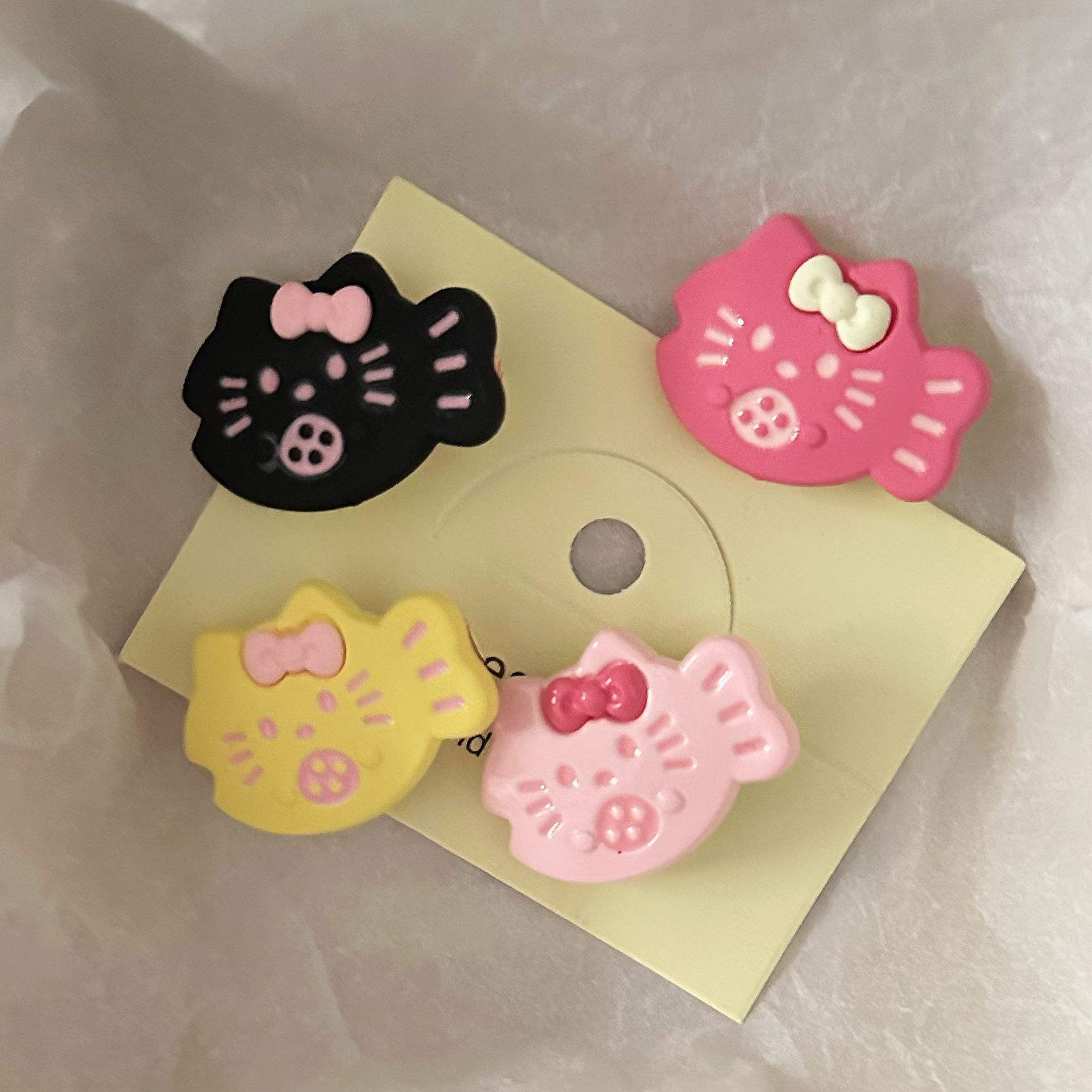 6PCS  Cute Cat Little Fish Hair Clip Girl Style Sweet Soft Dopamine Versatile Edge Clamps Hair Accessories for Women Girl