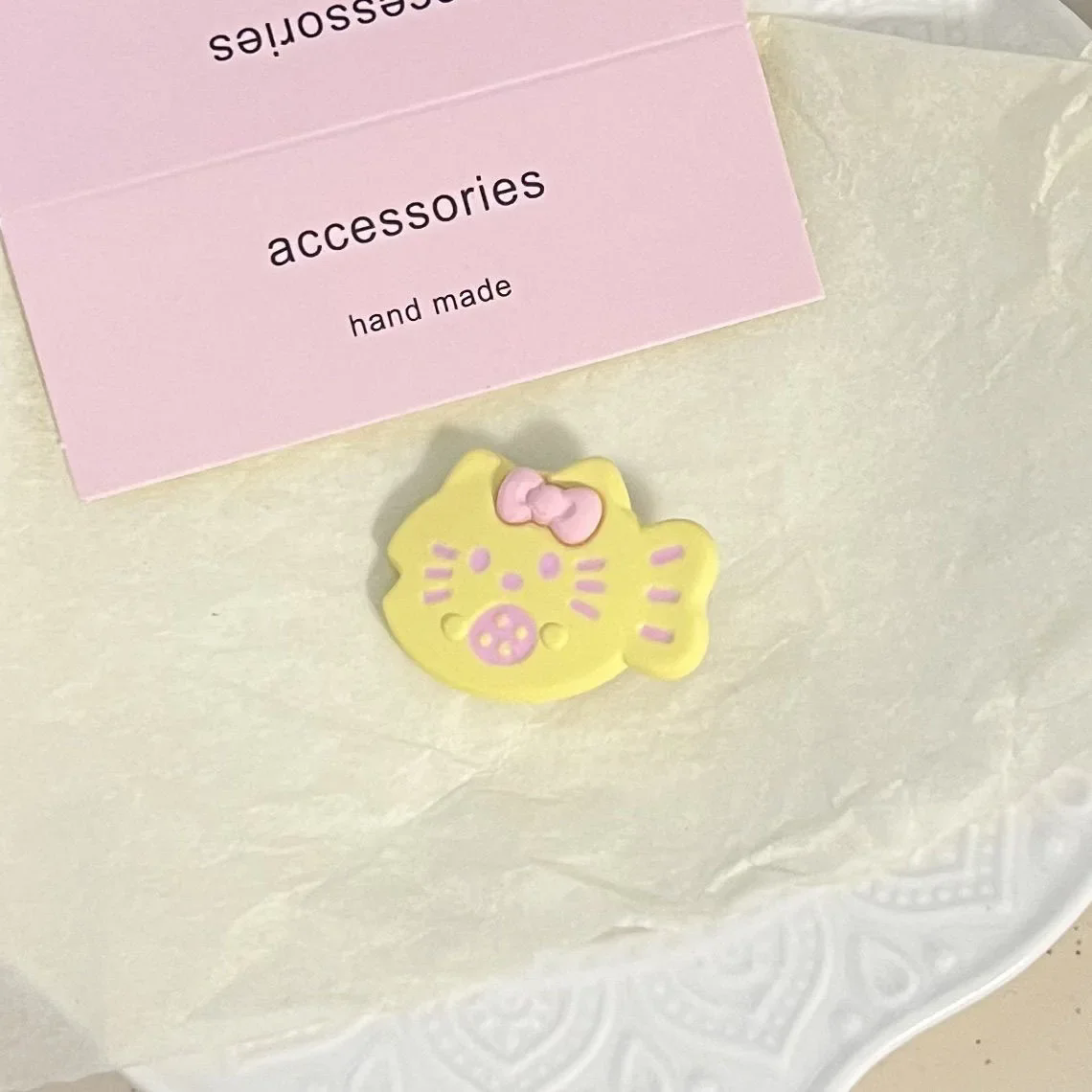 6PCS  Cute Cat Little Fish Hair Clip Girl Style Sweet Soft Dopamine Versatile Edge Clamps Hair Accessories for Women Girl