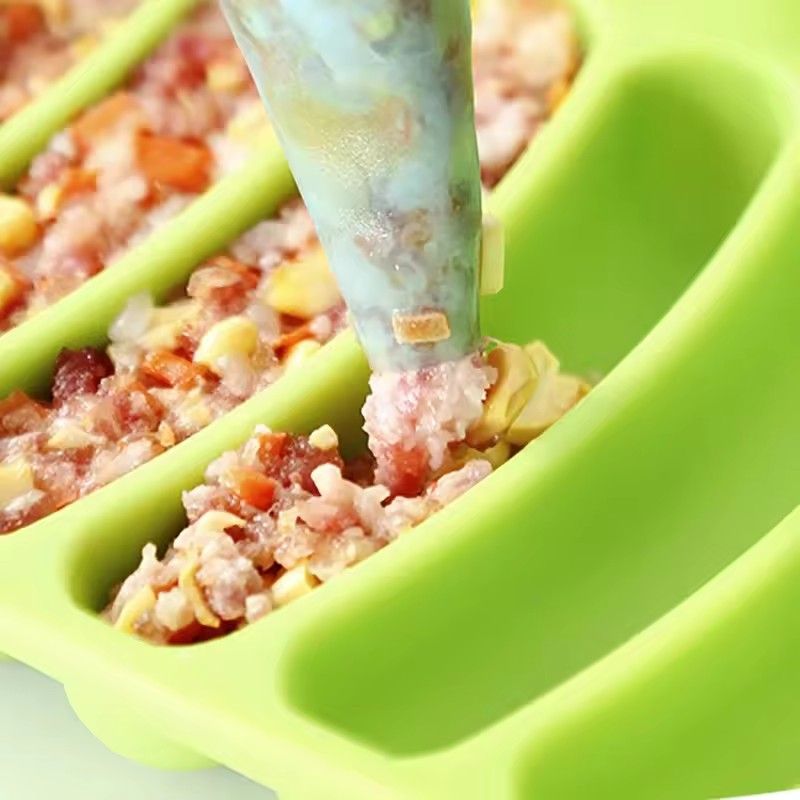 1PC Green 6-Grid Silicone Sausage Maker Mould for DIY Ham Hot Dog Cake Baking Non-Stick Dishwasher Safe Kitchen Tools