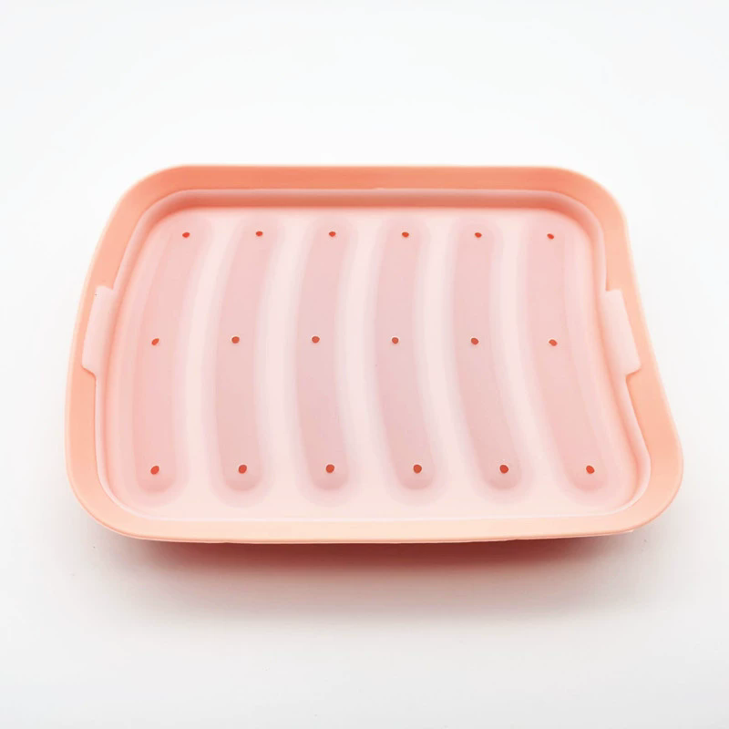 1PC Green 6-Grid Silicone Sausage Maker Mould for DIY Ham Hot Dog Cake Baking Non-Stick Dishwasher Safe Kitchen Tools