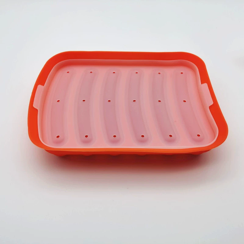 1PC Green 6-Grid Silicone Sausage Maker Mould for DIY Ham Hot Dog Cake Baking Non-Stick Dishwasher Safe Kitchen Tools