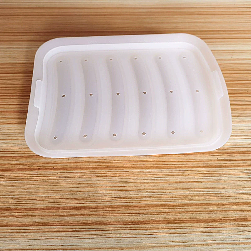 1PC Green 6-Grid Silicone Sausage Maker Mould for DIY Ham Hot Dog Cake Baking Non-Stick Dishwasher Safe Kitchen Tools