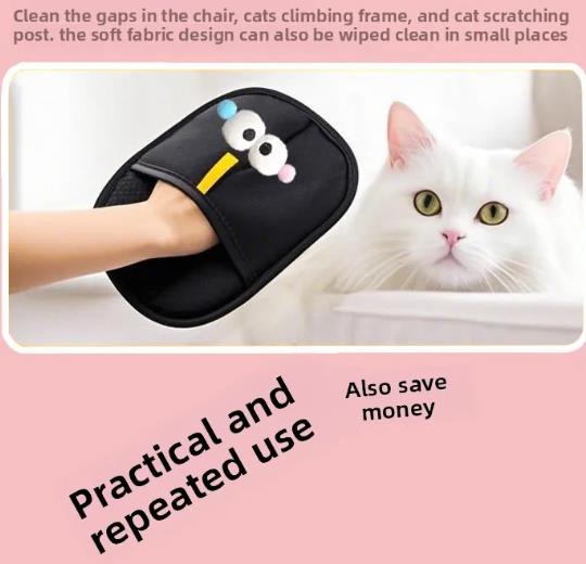 1PC  Electrostatic Pet Hair Remover Glove Double Sided Grooming Gloves Static Removal Mitt for Clothes Sofa Couch