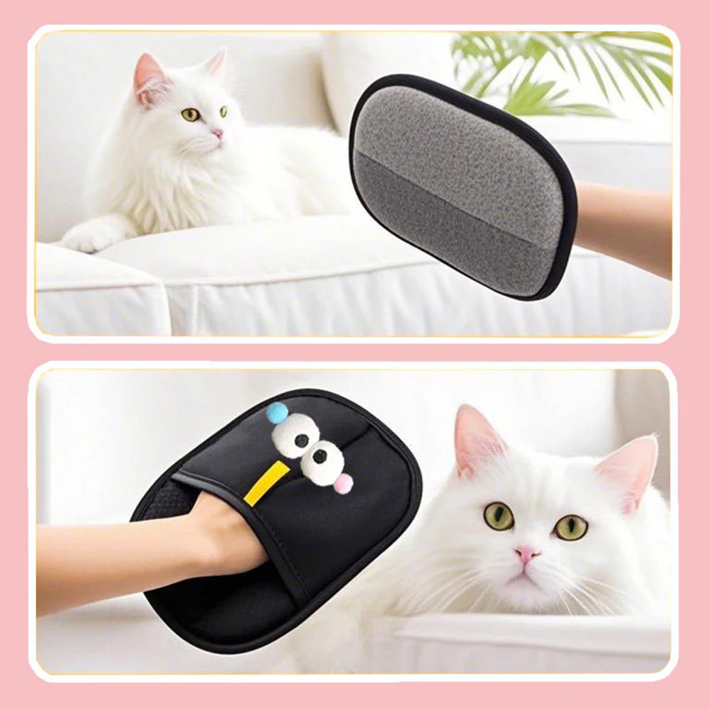 1PC  Electrostatic Pet Hair Remover Glove Double Sided Grooming Gloves Static Removal Mitt for Clothes Sofa Couch