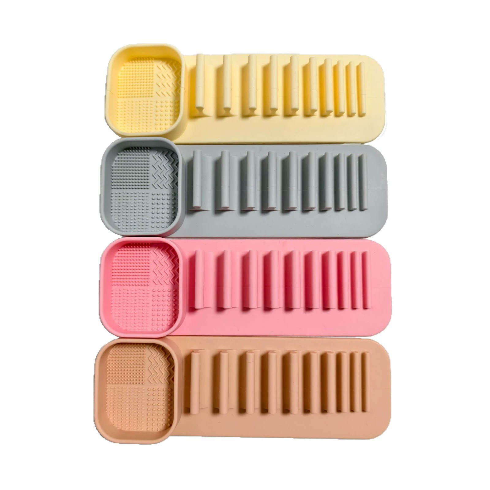 1Pc Silicone Makeup Brush Cleaner Tool Wall Mounted Suction Cup Makeup Brush Drying Rack Cleaning Drying Makeup Brush