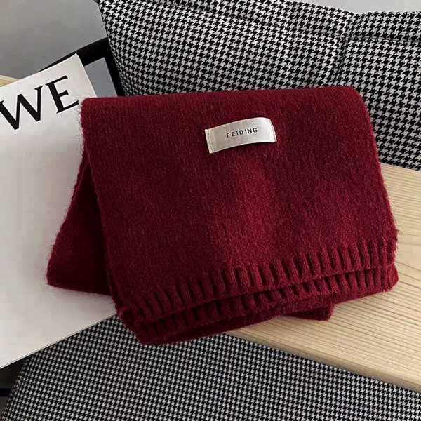 1PC Simple Solid Soft Scarf Autumn Winter Women Knitted Wool Korean Couple Fashion Thick Warm Muffler Thermal Muffler Male Shawl
