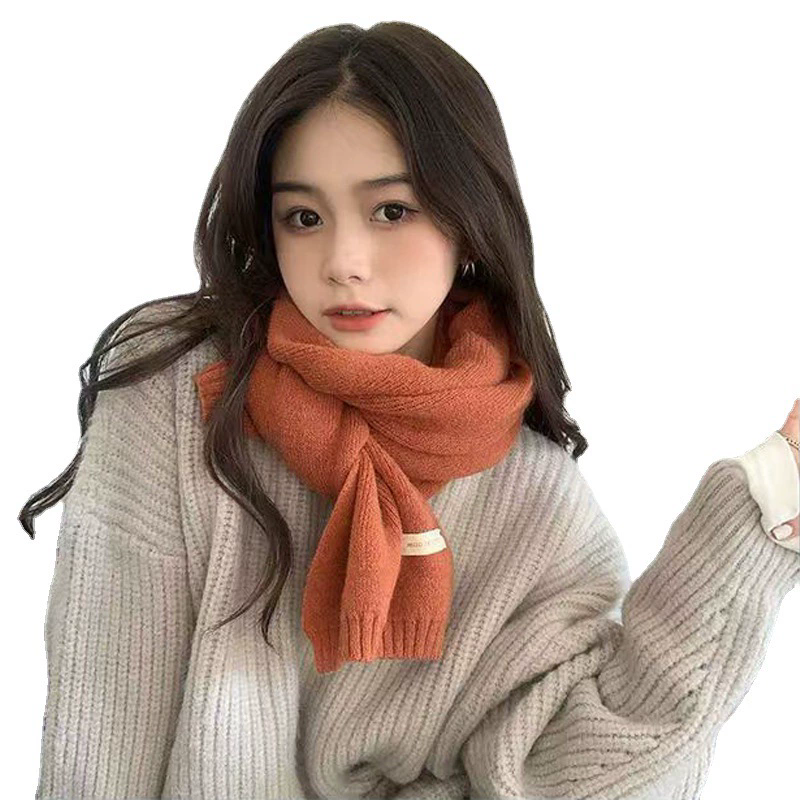 1PC Simple Solid Soft Scarf Autumn Winter Women Knitted Wool Korean Couple Fashion Thick Warm Muffler Thermal Muffler Male Shawl