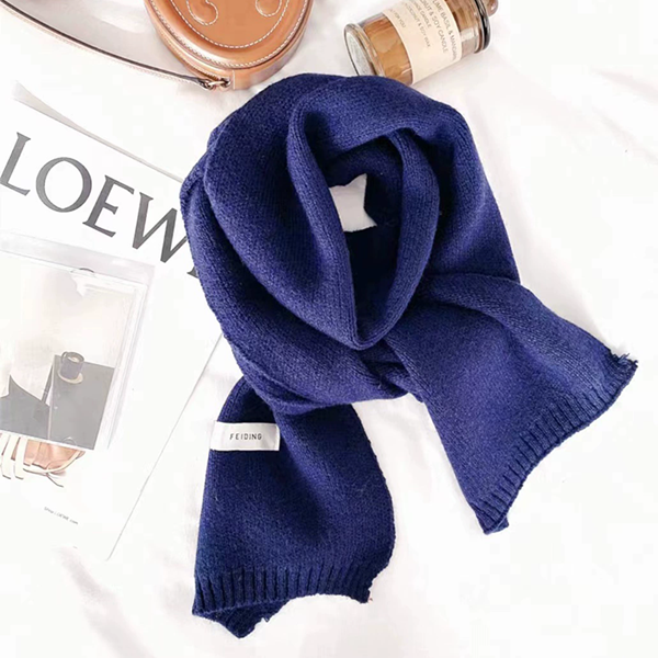 1PC Simple Solid Soft Scarf Autumn Winter Women Knitted Wool Korean Couple Fashion Thick Warm Muffler Thermal Muffler Male Shawl
