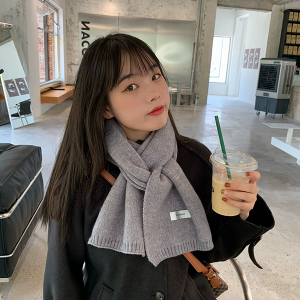 1PC Simple Solid Soft Scarf Autumn Winter Women Knitted Wool Korean Couple Fashion Thick Warm Muffler Thermal Muffler Male Shawl
