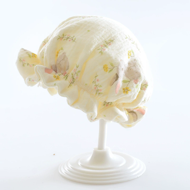 1PC Newborn Baby Cap, Spring/Summer Thin, Breathable, 0-3 Months Baby Princess Cap, Cute Baotou Cap, Sunscreen and Sunshade Cap