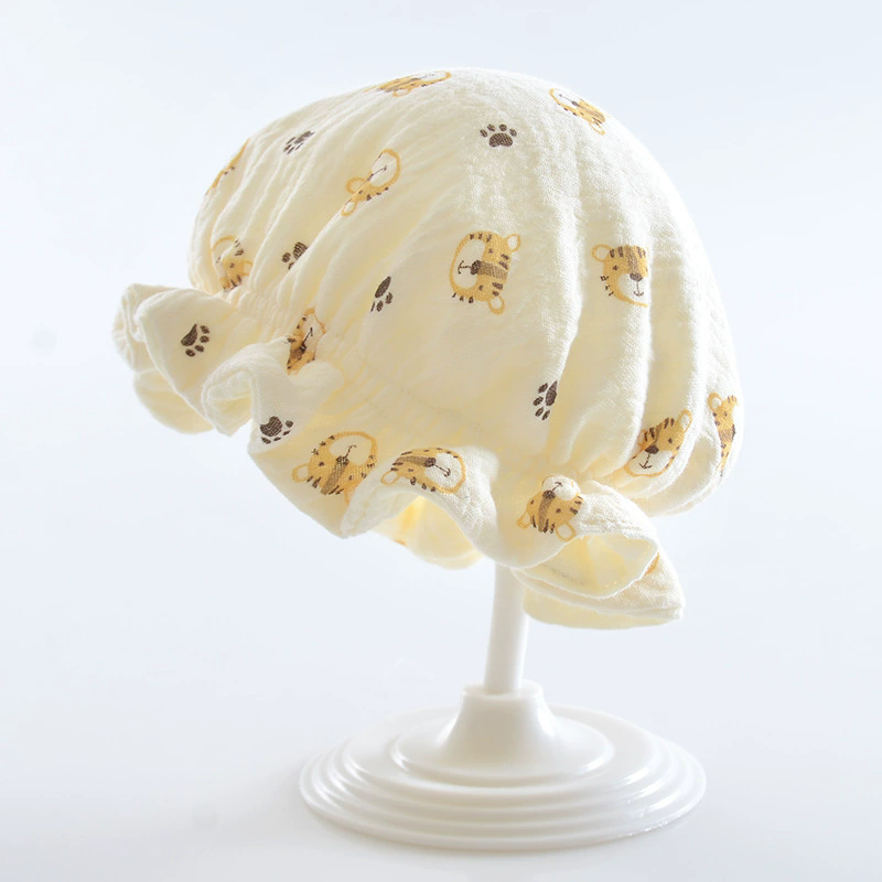 1PC Newborn Baby Cap, Spring/Summer Thin, Breathable, 0-3 Months Baby Princess Cap, Cute Baotou Cap, Sunscreen and Sunshade Cap