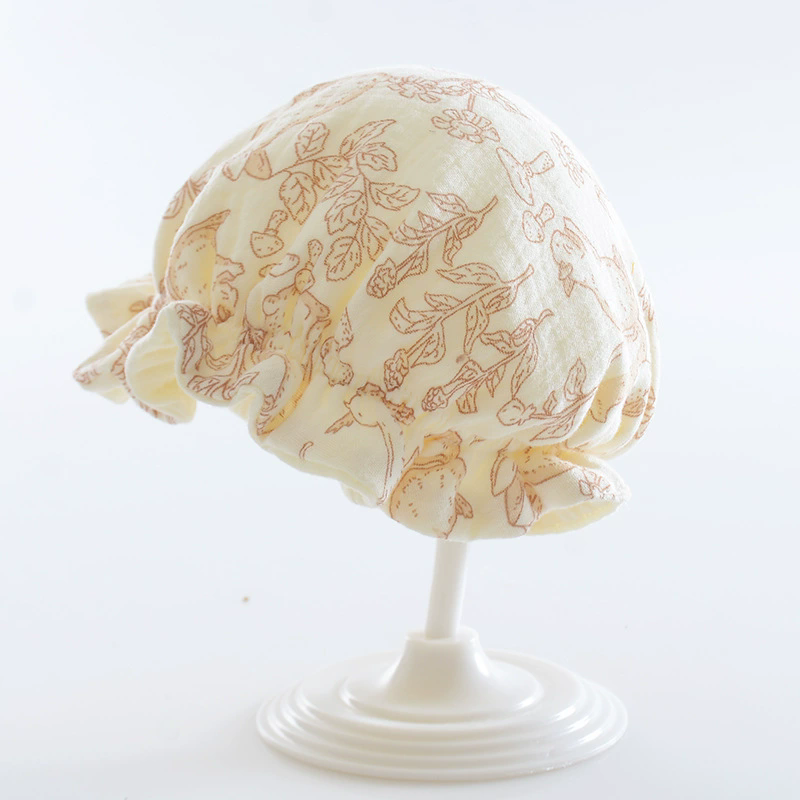 1PC Newborn Baby Cap, Spring/Summer Thin, Breathable, 0-3 Months Baby Princess Cap, Cute Baotou Cap, Sunscreen and Sunshade Cap
