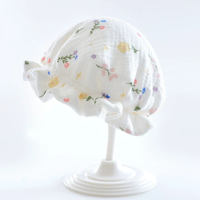 1PC Newborn Baby Cap, Spring/Summer Thin, Breathable, 0-3 Months Baby Princess Cap, Cute Baotou Cap, Sunscreen and Sunshade Cap