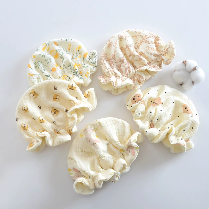 1PC Newborn Baby Cap, Spring/Summer Thin, Breathable, 0-3 Months Baby Princess Cap, Cute Baotou Cap, Sunscreen and Sunshade Cap