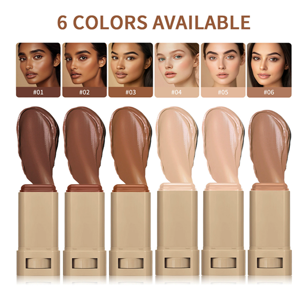 1PC Stick Foundation Boosted Skin Tint Foundation Stick Smooth Plumper Hight Coverage Travel Bronze Foundation Stick Makeup B2-1048