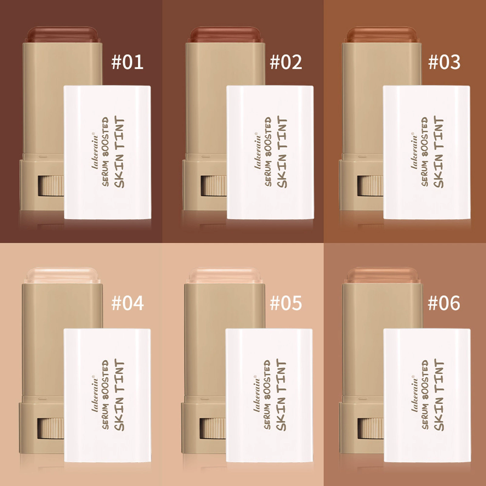 1PC Stick Foundation Boosted Skin Tint Foundation Stick Smooth Plumper Hight Coverage Travel Bronze Foundation Stick Makeup B2-1048