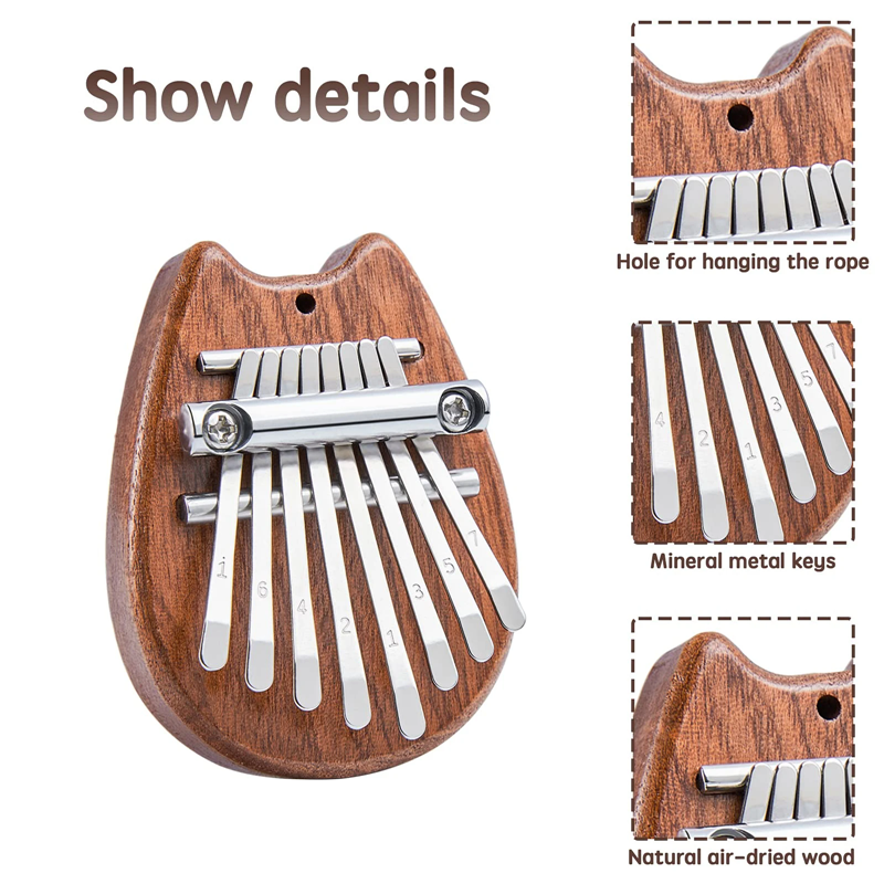 1PC Mini Kalimba 8 Key Thumb Piano Water Drop Style Cute Instrument Portable Exquisite Gift Set for Kids