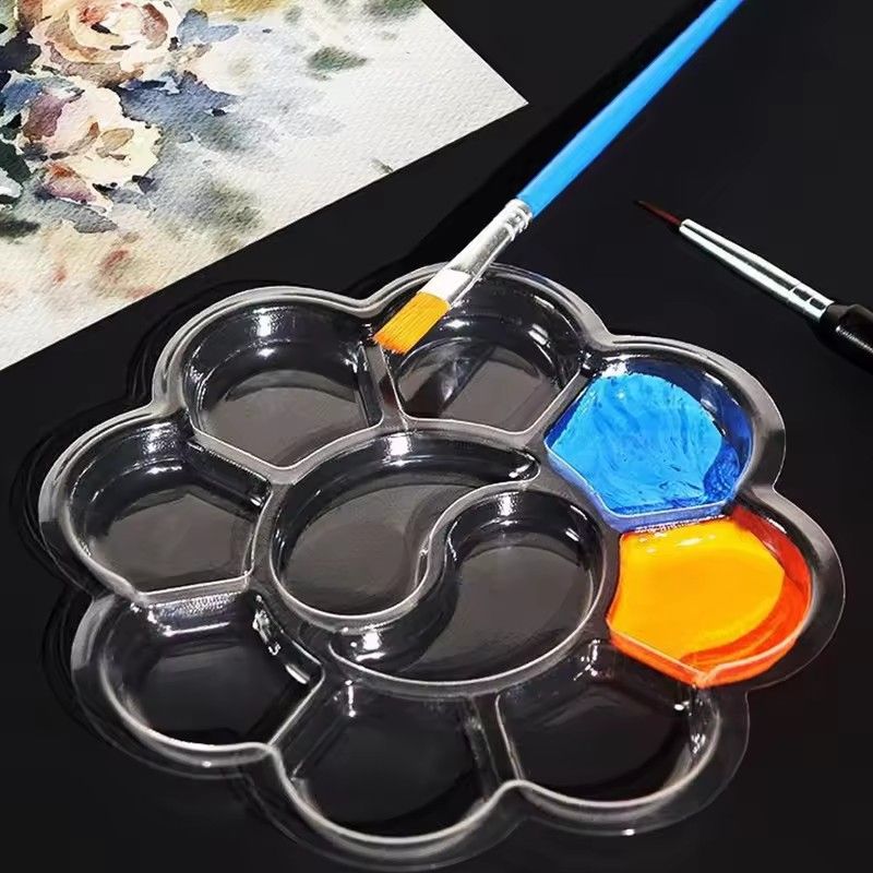 20PCS Disposable Gouache Oil Painting Palette Plum Blossom Shape Painting Art Palette Washable Watercolor Paint Palette