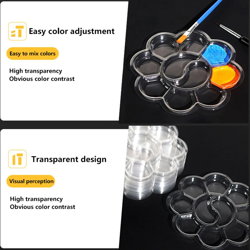 20PCS Disposable Gouache Oil Painting Palette Plum Blossom Shape Painting Art Palette Washable Watercolor Paint Palette