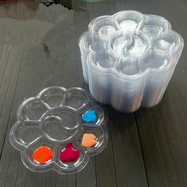20PCS Disposable Gouache Oil Painting Palette Plum Blossom Shape Painting Art Palette Washable Watercolor Paint Palette