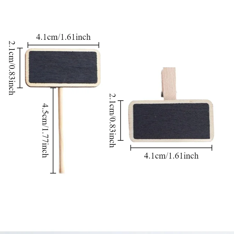 10PCS  Mini wooden small blackboard clip display price tag insert sign Sticky note clip mini photo clip small blackboard