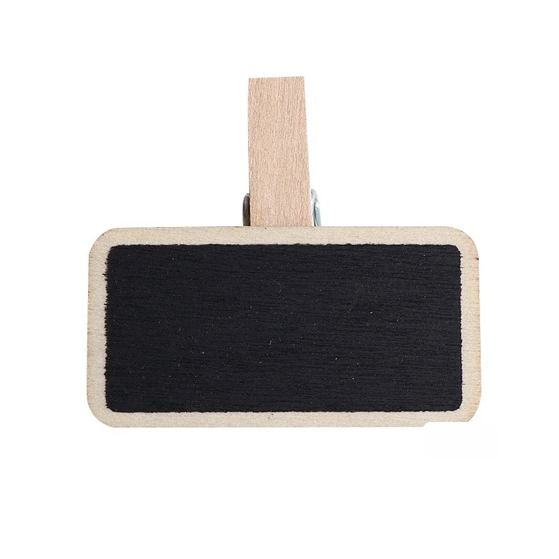 10PCS  Mini wooden small blackboard clip display price tag insert sign Sticky note clip mini photo clip small blackboard