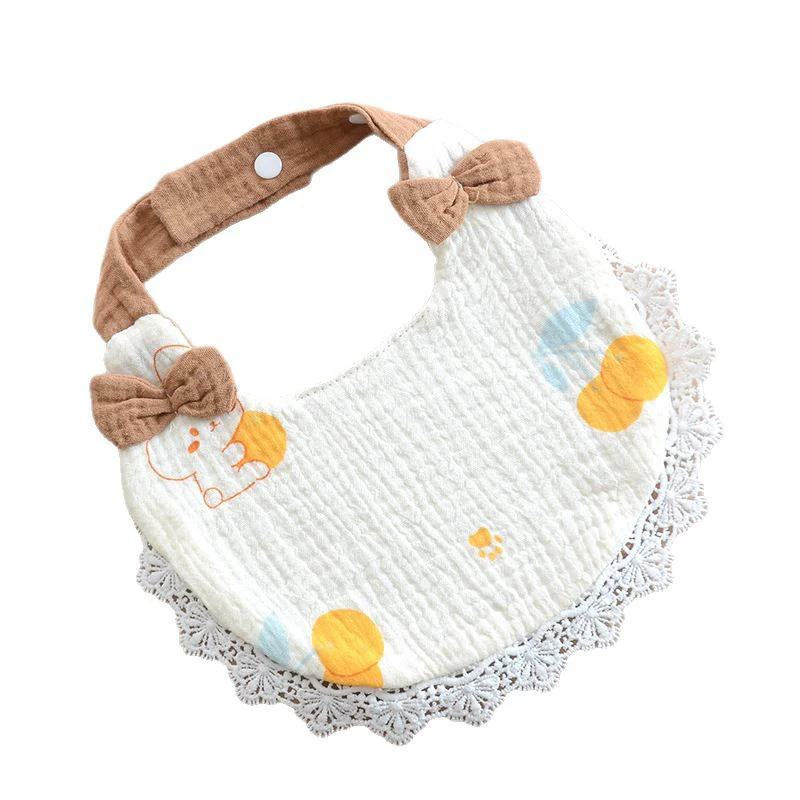 1PC Newborn Baby Bibs Cute Bows Lace Muslin Burp Cloth Cotton Saliva Towel for Girls Infant Bib Babies Items Accessories
