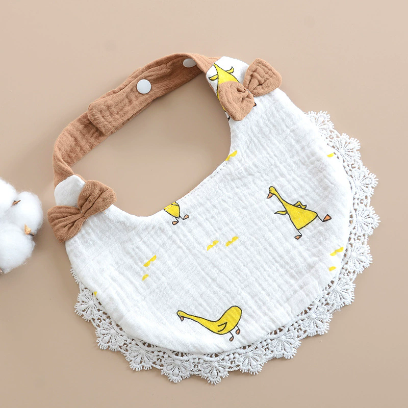 1PC Newborn Baby Bibs Cute Bows Lace Muslin Burp Cloth Cotton Saliva Towel for Girls Infant Bib Babies Items Accessories