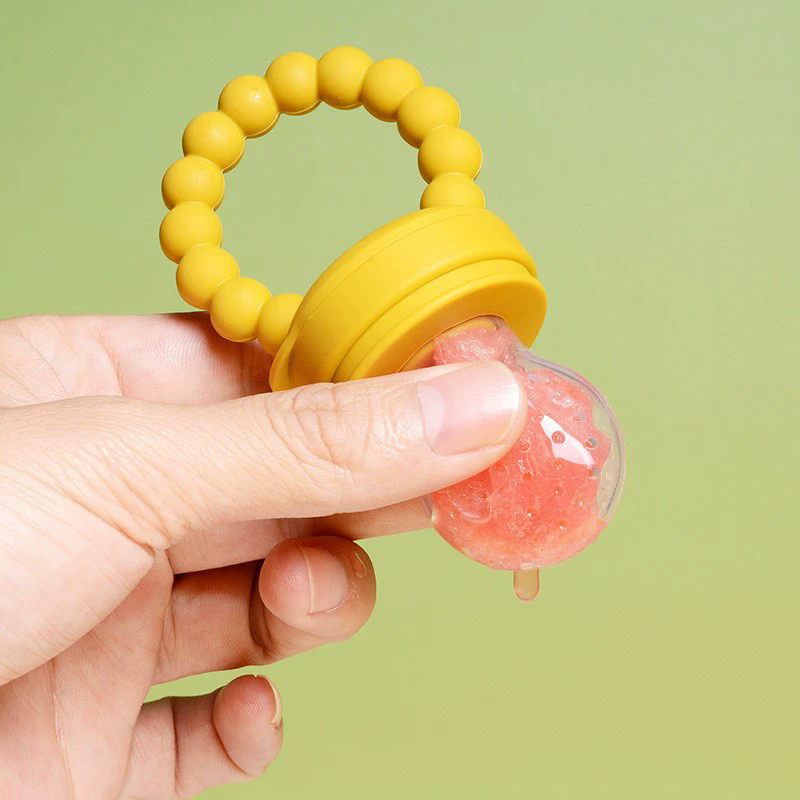 1PC  Baby pacifier fruit feeder, baby silicone mesh bag food-grade fruit and vegetable feeder, nursing baby teething toy