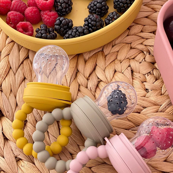 1PC  Baby pacifier fruit feeder, baby silicone mesh bag food-grade fruit and vegetable feeder, nursing baby teething toy