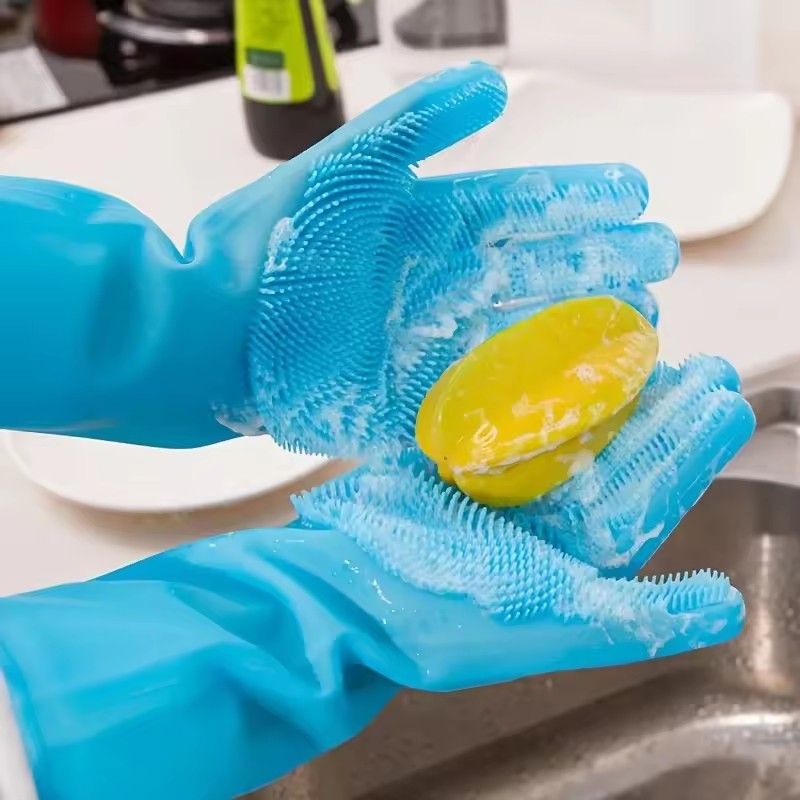 1 Pair Pet grooming and cleaning gloves, dog and cat bathing and shampooing gloves, scrubber, silicone hair removal gloves