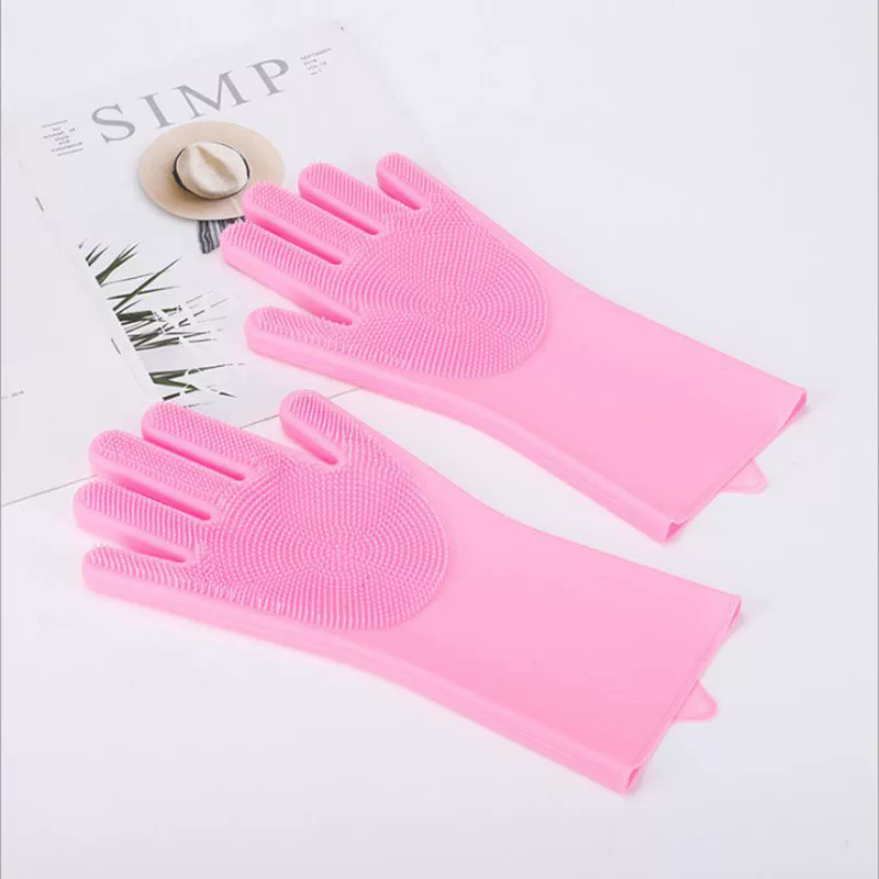 1 Pair Pet grooming and cleaning gloves, dog and cat bathing and shampooing gloves, scrubber, silicone hair removal gloves