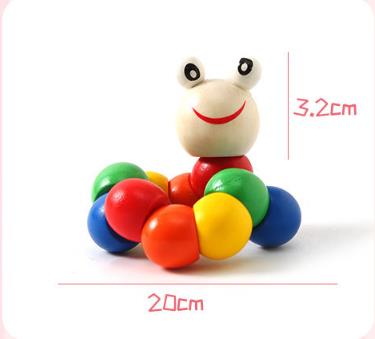 1PC   Wooden Caterpillar Puppet Chilidren Montessori Toys Adorable Bright Color Early Education Learning Toy