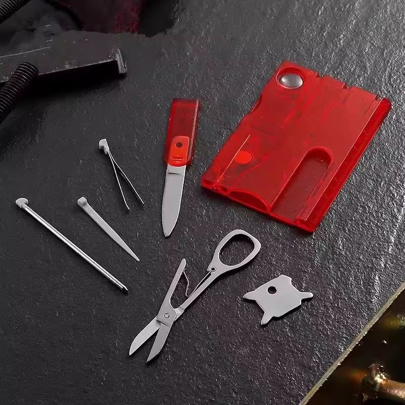 Outdoor Camping Multifunctional Knife Card Combination Multi-purpose Survival Tool Beauty Suit with Lamp Tool Card.