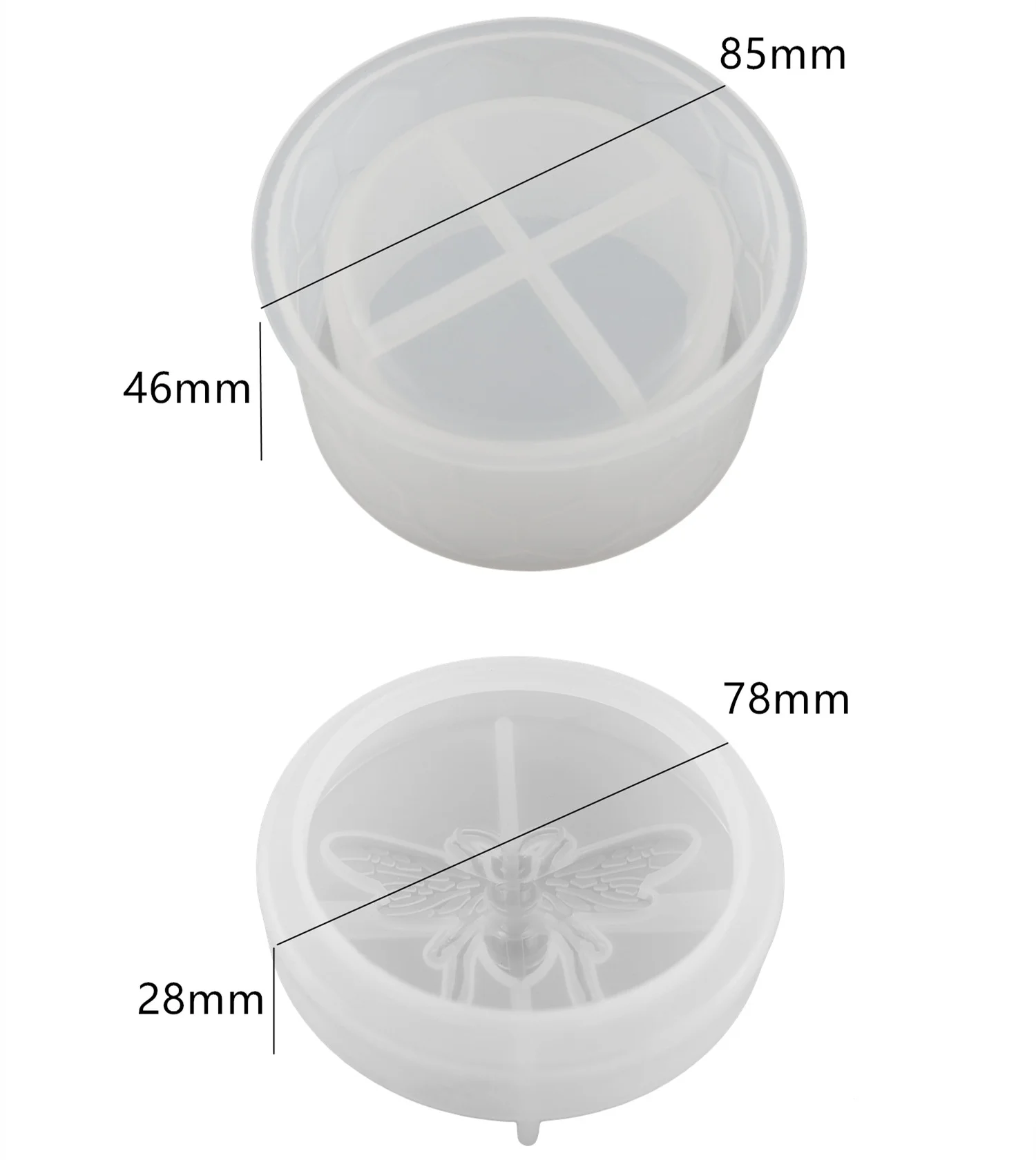 1PC   Bee Can Gypsum Silicone Mold Handmade Gift Resin Candle Cup Ceramic Storage Box Mold Home Crafts Decoration Drop Glue Mold
