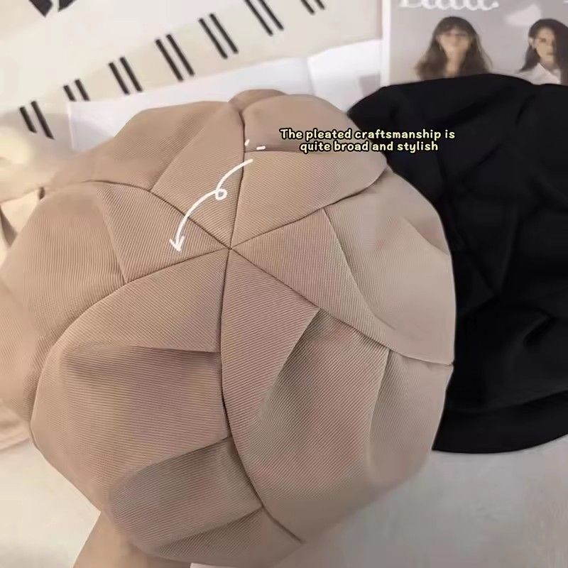 1PC  Cloud Berets Fashion Pleated Octagonal Cap Vintage Solid Color Peaked Caps For Women Newsboy Painter Artist Hat