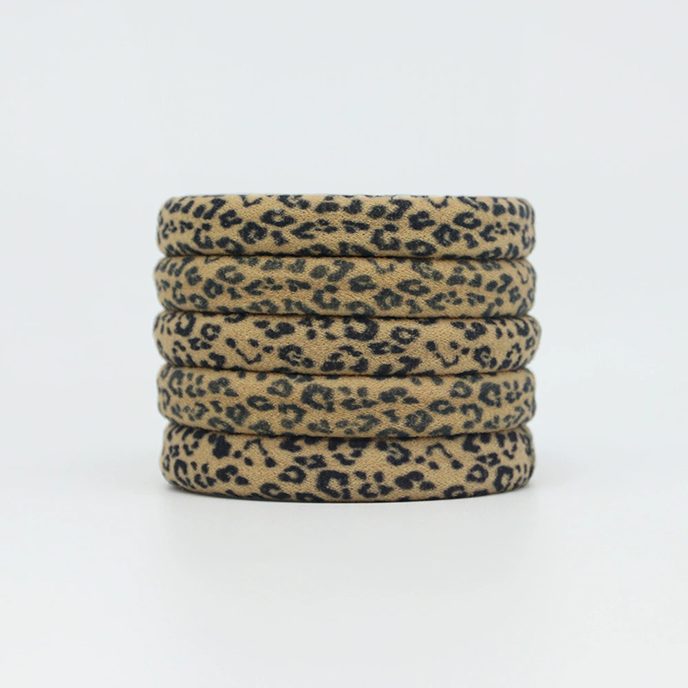 10PCS leopard print headband for women, high stretch ponytail, rubber band, hair rope, European and American hair accessories