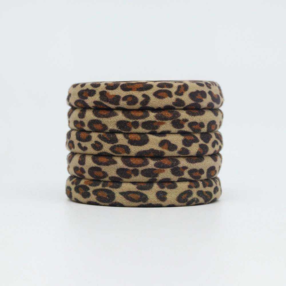 10PCS leopard print headband for women, high stretch ponytail, rubber band, hair rope, European and American hair accessories