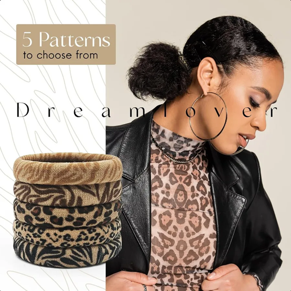 10PCS leopard print headband for women, high stretch ponytail, rubber band, hair rope, European and American hair accessories
