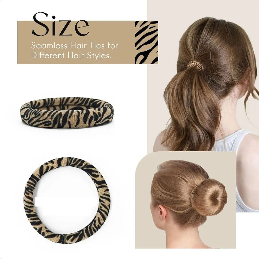 10PCS leopard print headband for women, high stretch ponytail, rubber band, hair rope, European and American hair accessories