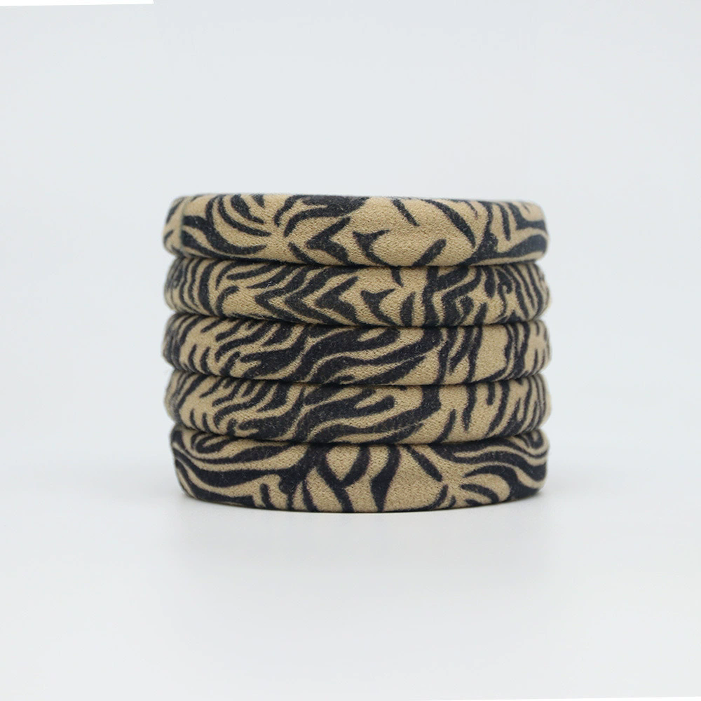 10PCS leopard print headband for women, high stretch ponytail, rubber band, hair rope, European and American hair accessories