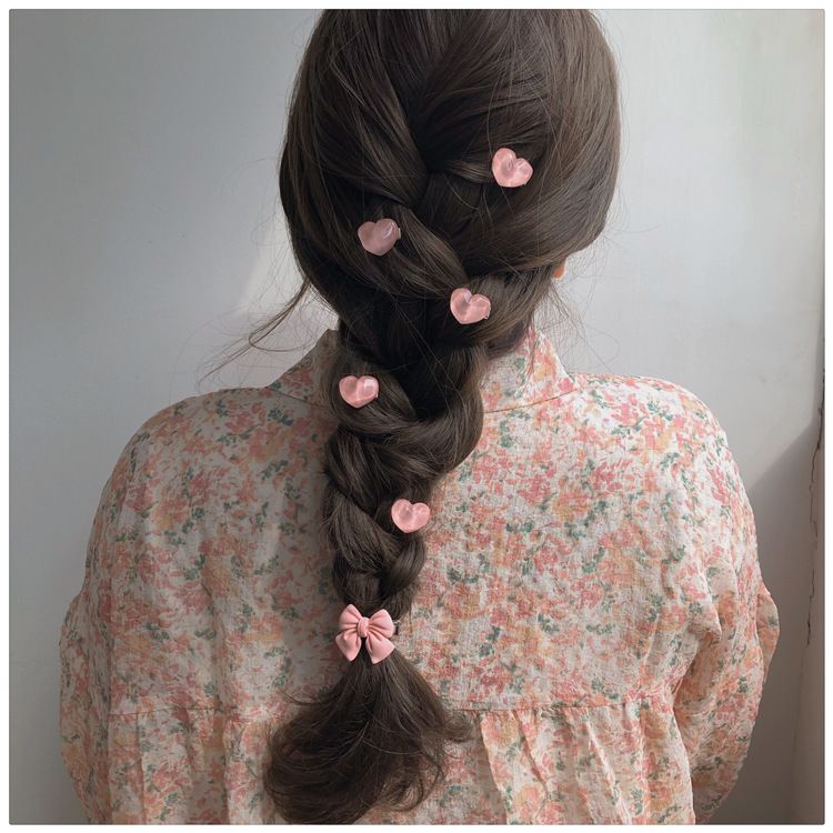 5PCS  Pink peach hair clip, hair clip, sweet mountain tea lace clip, bow headband, hair accessory