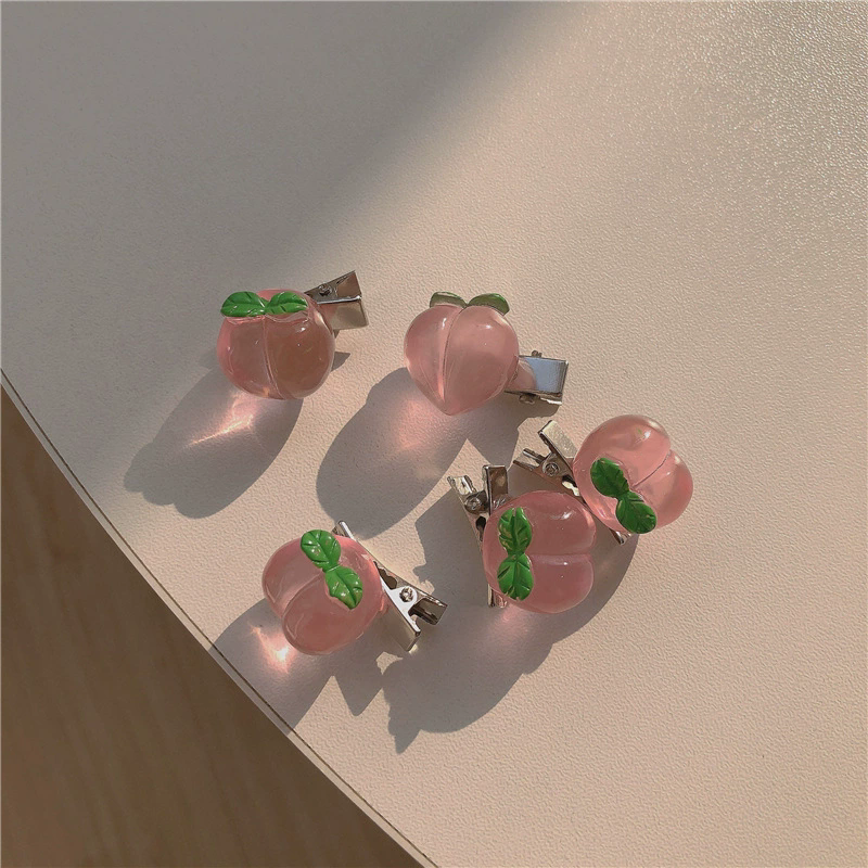 5PCS  Pink peach hair clip, hair clip, sweet mountain tea lace clip, bow headband, hair accessory