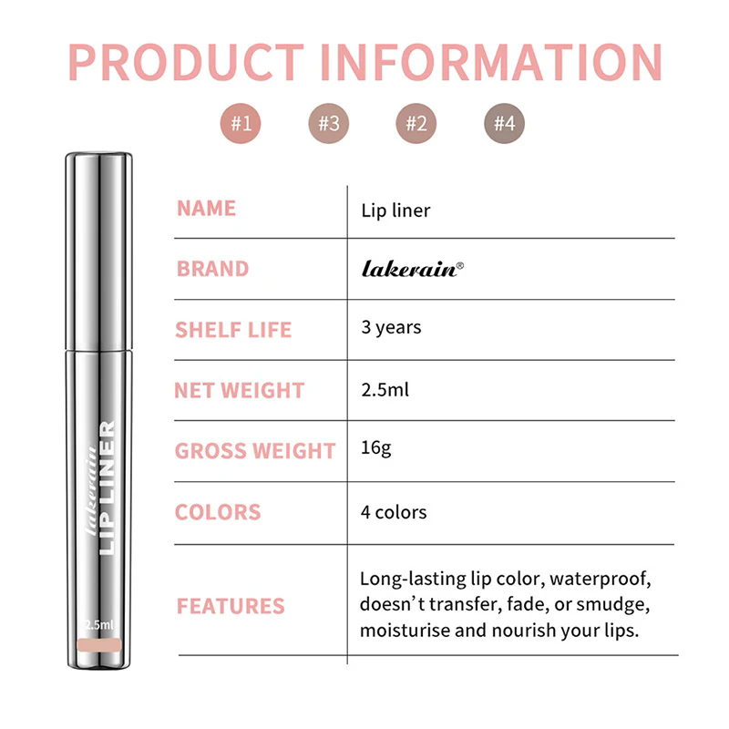 1PC peeling lipliner, long-term wear, stain, tattoo contour, lipliner, matte surface view 10