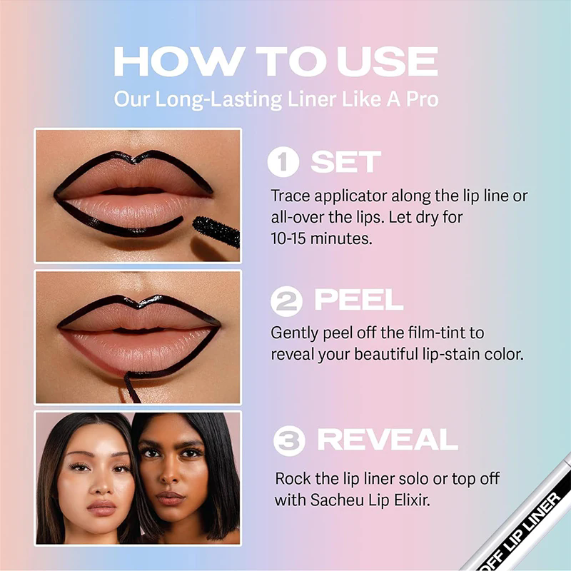 1PC peeling lipliner, long-term wear, stain, tattoo contour, lipliner, matte surface view 4