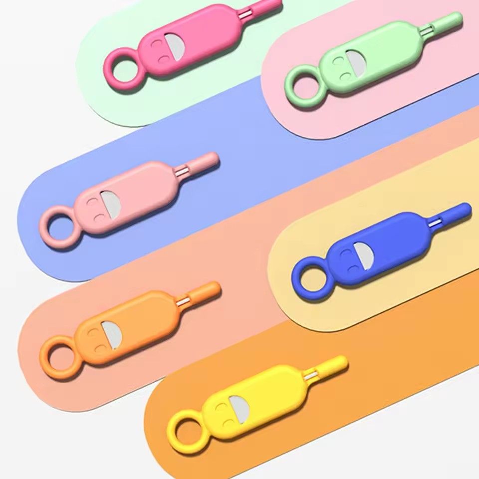 1PC  2 IN 1 SIM Card Removal Needle Pin with Protector Holder Anti-Lost Phone SIM Cards Storage Case Tray Ejector Needle Opener