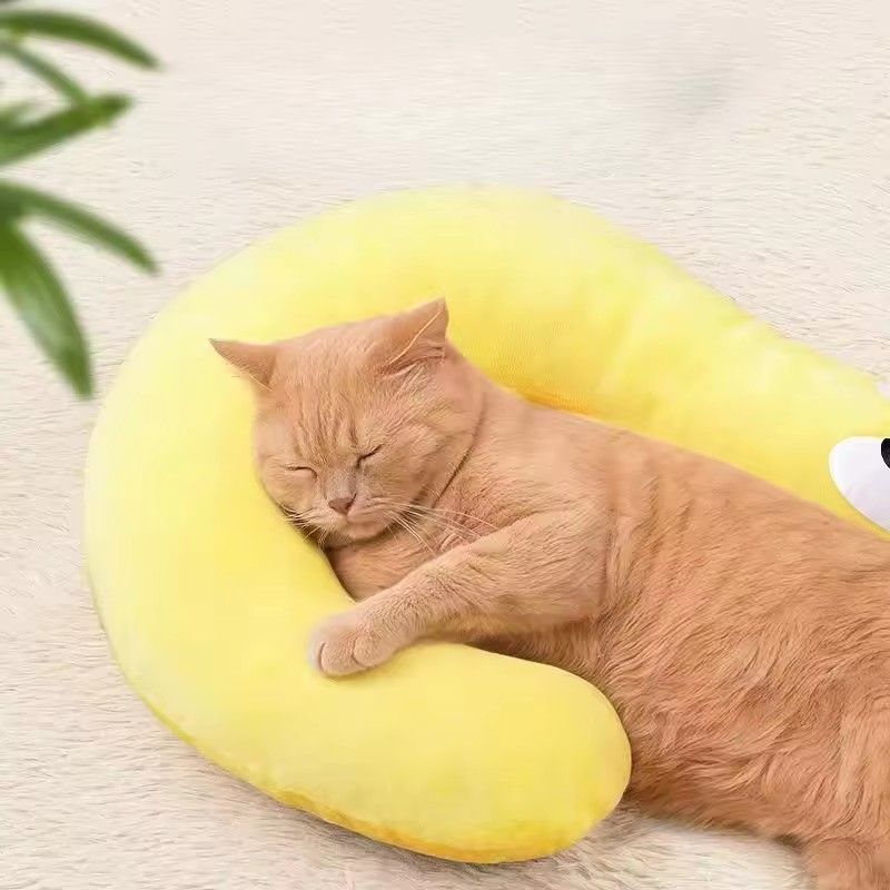 1PC   Pet pillow, dog question mark U-shaped pillow, all season universal neck pillow, sleeping cat small pillow, pet supplies